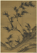 五代南唐李坡风竹　轴,绘画,树木,花草