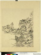 清王敬铭仿古画册　册　仿王蒙,绘画,山水,树木,建筑,船