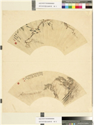 清李世倬画扇面册页　册　鸟语双清,绘画,翎毛,花草,树木