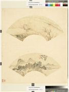 清李世倬画扇面册页　册　牛,绘画,走兽,树木,山水