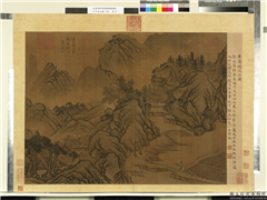 天下名山图（利）　册　唐薛稷径山图,绘画,山水,树木,建筑,人物,走兽,器用