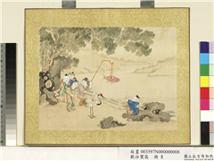 欢洽寰区　册　鱼鹤双灯,绘画,人物,器用,山水,树木,建筑,花草
