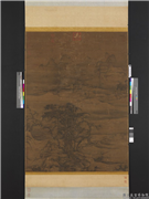 宋人寒林待渡　轴,绘画,山水,树木,人物,走兽,建筑,船