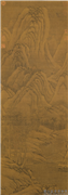 宋李成秋山萧寺图　轴,绘画,山水,建筑,走兽,树木,人物