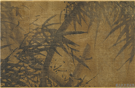 元吴镇墨竹　卷,绘画,树木,花草