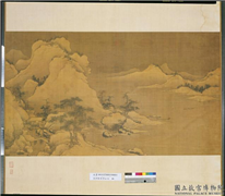 宋郭熙雪景山水　轴,绘画,山水,人物,树木,走兽,建筑,船