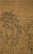 宋郭熙观碑图　轴,绘画,山水,树木,人物,走兽,其他