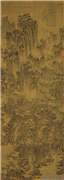 宋人秋山图　轴,绘画,山水,人物,树木,走兽,建筑,器用