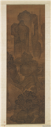 宋人陡壑飞泉　轴,绘画,山水,人物,树木,建筑
