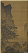 宋马远对月图　轴,绘画,山水,人物,树木,器用