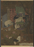 宋人戏猫图　轴,绘画,走兽,山水,器用,树木,花草,建筑