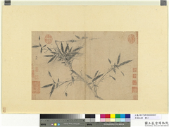 历朝名绘　册　宋文同画竹　,绘画,树木
