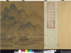 元人青山白云　卷,绘画,山水,树木,建筑