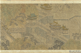 元人龙舟夺标图　卷,绘画,船,节令与二十四节气,建筑,山水,人物,树木,走兽,器用