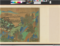 元人上林羽猎图　卷,绘画,山水,人物,树木,花草,走兽,翎毛,水中动植物,建筑,船,车,祥瑞,器用