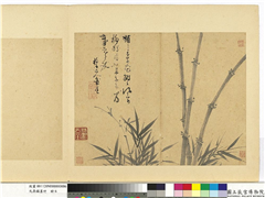 元吴镇墨竹　册　墨竹（六）,绘画,树木