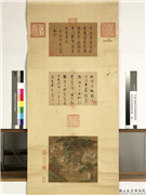 明仇英西园雅集图　轴,绘画,经史-故事,器用,建筑,人物,树木,花草,山水