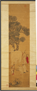明丁云鹏扫象图　轴,绘画,经史-故事,佛道人物,走兽,器用,山水,树木,花草