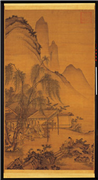 明郭纯人物　轴,绘画,山水,建筑,树木,花草,器用