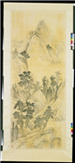 清傅雯寒山萧寺　轴,绘画,山水,树木,建筑