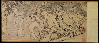 明冷谦群仙图　卷,绘画,人物,树木,花草,果蔬,走兽,翎毛,水中动植物,器用,山水