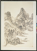 清弘旿林泉幽居　轴,绘画,山水,树木,建筑