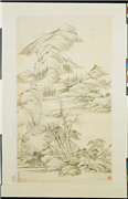 清钱维城溪桥野趣　轴,绘画,山水,树木,建筑