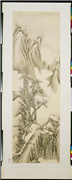 清胡桂秋山琴话　轴,绘画,山水,树木,人物,翎毛,器用