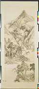清傅雯溪山佳处　轴,绘画,山水,树木,建筑