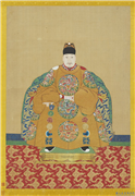 明神宗坐像　轴,绘画,人物,器用