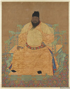 明宣宗坐像（一）　轴,绘画,人物,器用