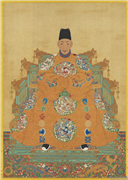 明武宗坐像　轴,绘画,人物,器用