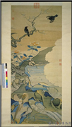 宋缂丝花鸟　轴,缂绣,绘画,花草,翎毛,山水