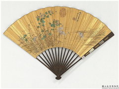 明范暹画鹭鹚　成扇,绘画,翎毛,花草,山水