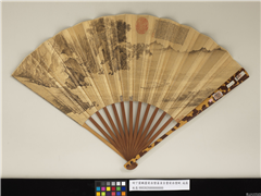明丁云鹏画前赤壁姜贞吉书前赤壁赋　成扇,绘画,书法,山水,人物,船,器用,树木