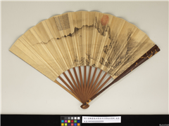 明丁云鹏画後赤壁姜贞吉书後赤壁赋　成扇,绘画,书法,经史-故事,山水,人物,树木,翎毛,船,器用