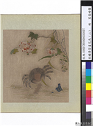 宋绣黄筌画花鸟（二）　册　芙蓉螃蟹,缂绣,绘画,水中动植物,花草,山水