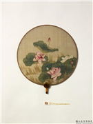 清人花卉　成扇,绘画,花草