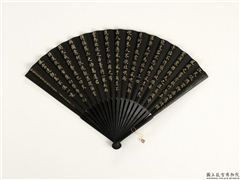 清曹文埴书乾隆御制江天风雨歌题宋宣和画　成扇,书法,