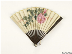 清人花卉　成扇,绘画,花草