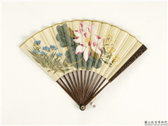 清人花卉　成扇,绘画,花草