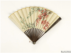 清人花卉　成扇,绘画,花草