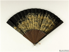 清人山水　成扇,绘画,山水,建筑,树木