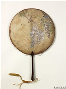 清人紫藤　成扇,绘画,花草