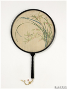 清人兰花　成扇,绘画,花草