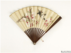 清人花鸟　成扇,绘画,翎毛,花草