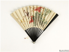清人花鸟　成扇,绘画,翎毛,花草,山水