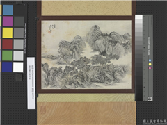 清桂馨松壑云泉　轴,绘画,山水,树木,建筑