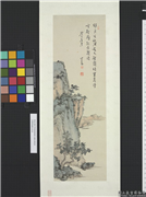 民国溥儒维舟秋浦　轴,绘画,山水,树木,建筑,船