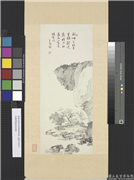 民国溥儒秋庭扫叶　轴,绘画,山水,建筑,人物,器用